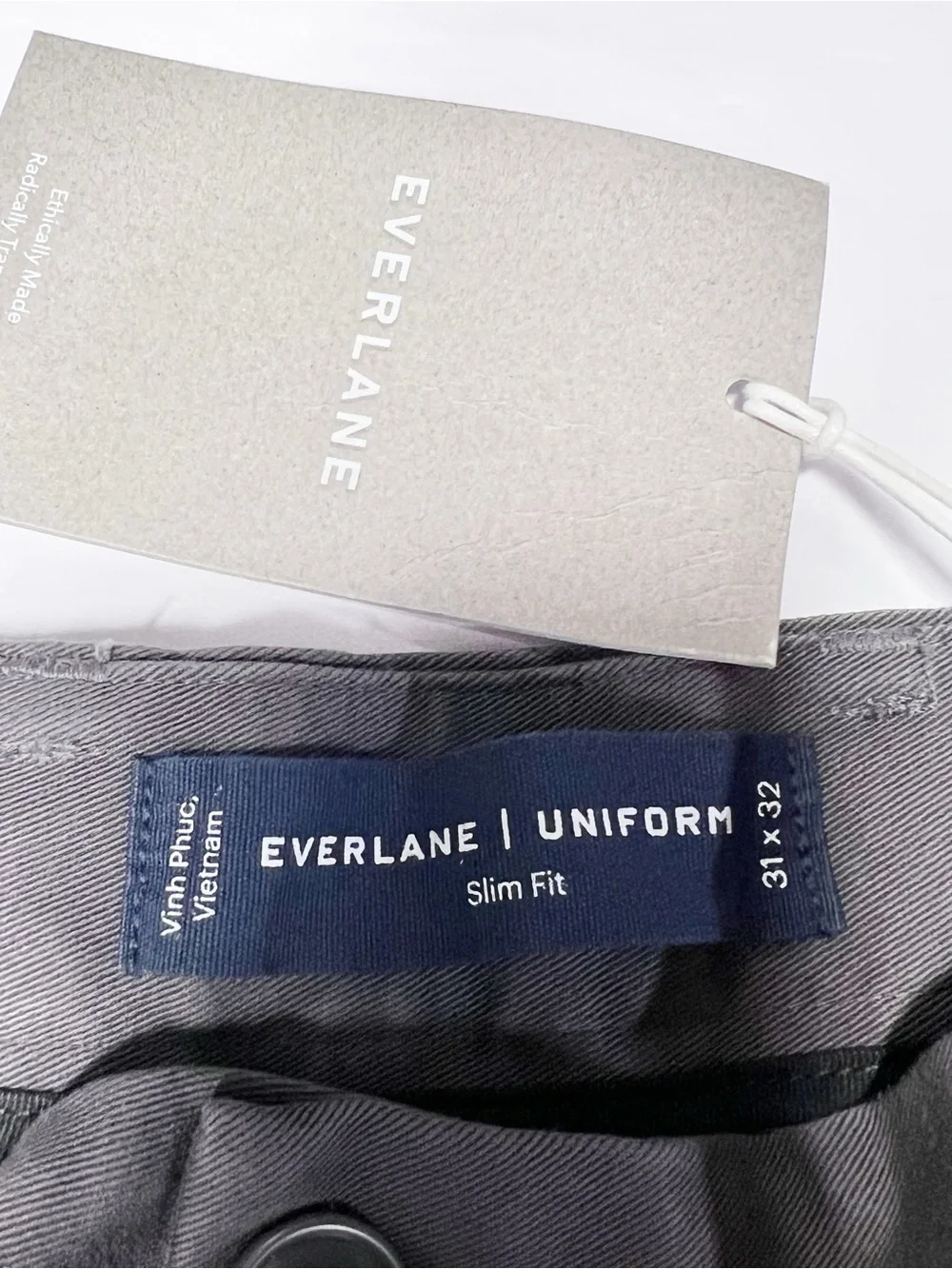 Everlane Slim Fit Performance Chino Uniform Stretch Pants Slate Grey 31x32 NWT
